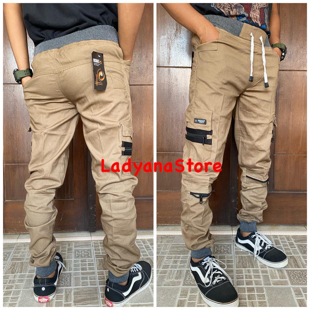 Celana Jogger Joger Kargo Cargo PDL Panjang Pria Cowok Lelaki Dewasa Katun Stretch Terbaru 2024 / Pi