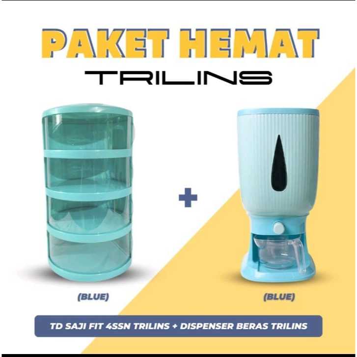 PAKET HEMAT DISPENSER BERAS 10 KG & TUDUNG SAJI 4 SUSUN  MURAH