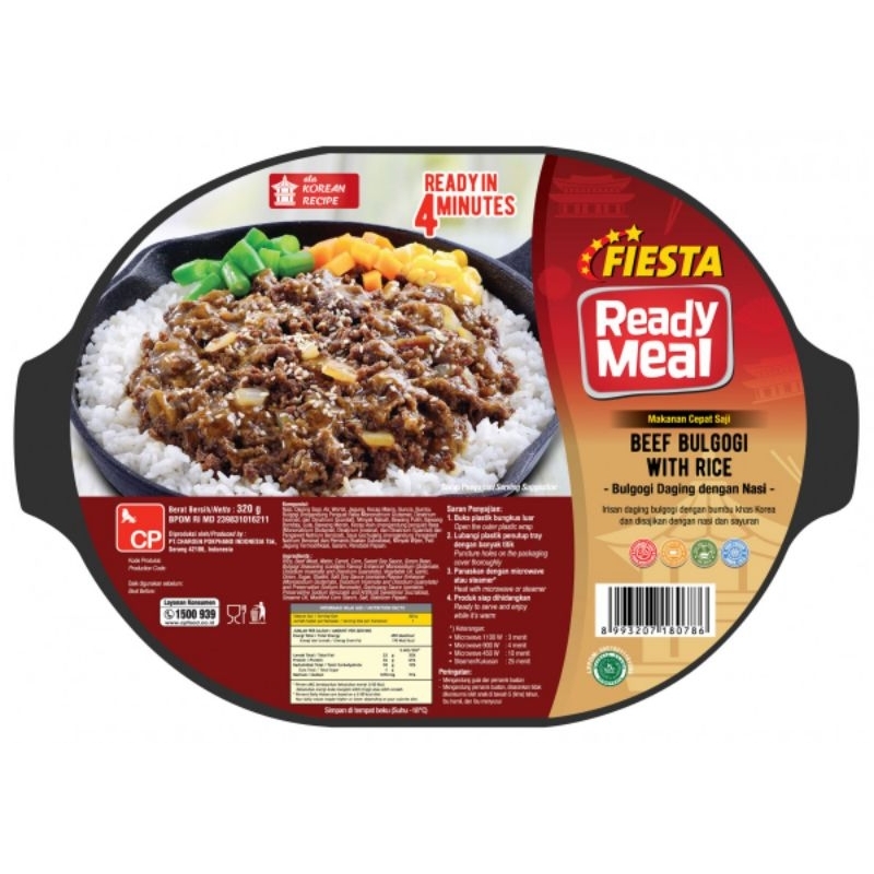 

Fiesta Siap Saji Nasi Dengan Daging Sapi Bulgogi | Ready Meal Beef Bulgogi With Rice | Berat Bersih 320gr