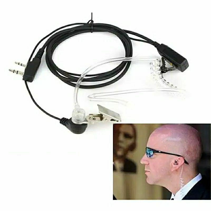 headset Earphone HT Handy Talkie FBI (kabel tebal) kualitas baik