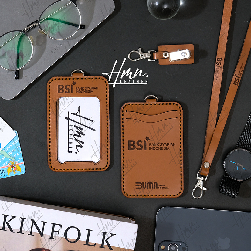 

Id Card Holder Kulit Asli Custom Nama Logo Perusahaan