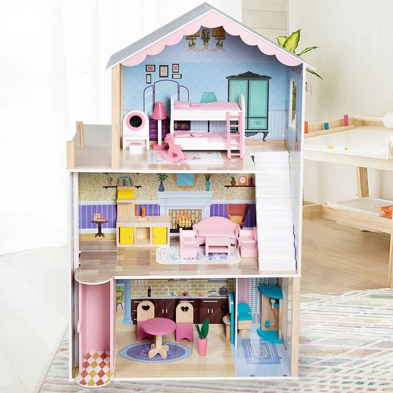 playtive dollhouse MAINAN rumah boneka -mainan rumah barbie kayu halus RB6