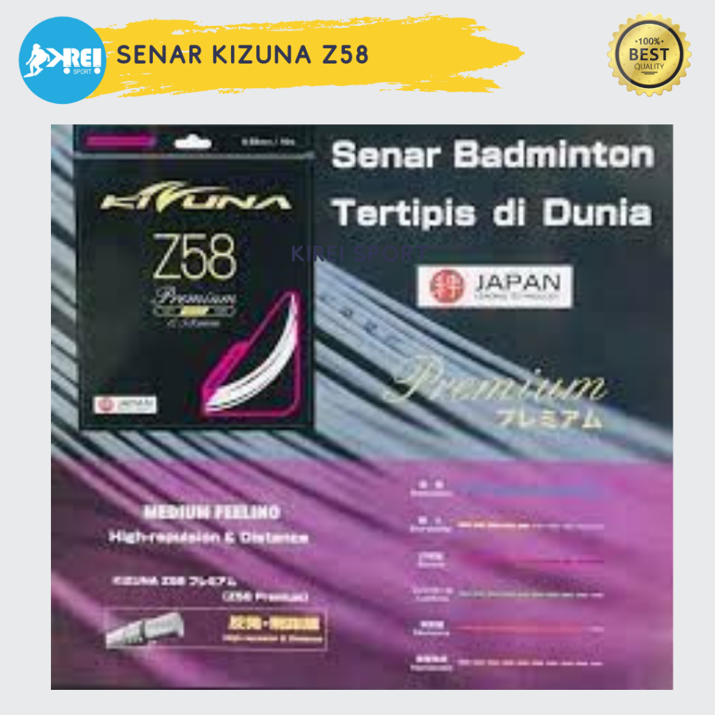 Senar Raket Badminton/Senar Bulutangkis KIZUNA Z58 tertipis didunia