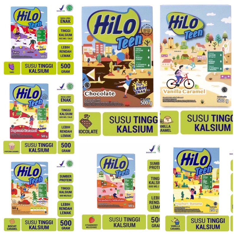 

1212 BRANDS FESTIVAL CASHBACK 5 HiLo Teen Chocolate Vanilla Caramel Biscuit Caramel Strawberry Milkshake 5gr Susu Tinggi Kalsiu serbuuu