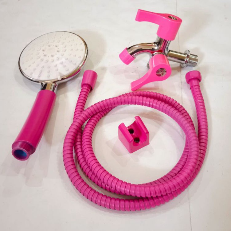KODE L59S Promo Paket Shower Mandi Bulat Besar Mode 3 Semburan Air Drat 12 Pink