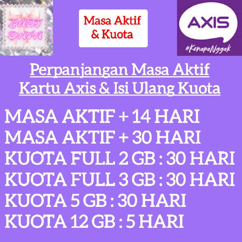 Perpanjangan masa aktif kartu & isi ulang kuota axis