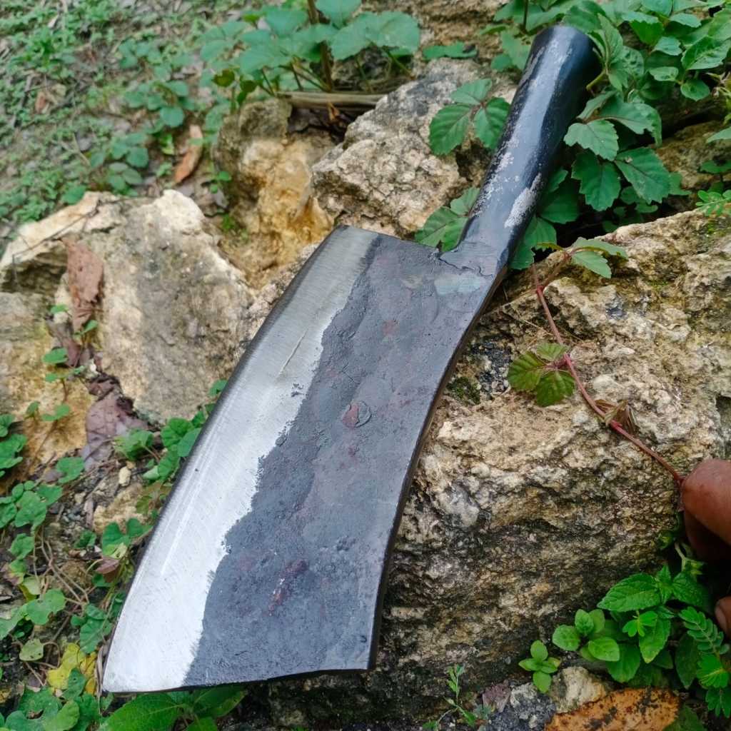 pisau daging baja asli/ pisau cacah ayam/ pisau daging baja tebal