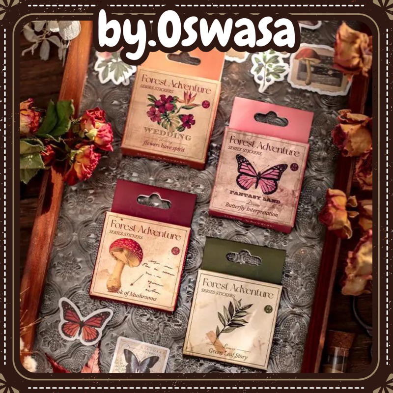 

50pcs Sticker Jurnal Forest Adventure Series Retro Vintage