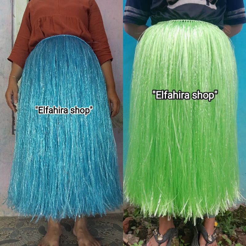 ROK rumbai tali rafia panjang 70 - 80 CM ||Rok rumbai adat papua perlengkapan tarian adat dan karnav