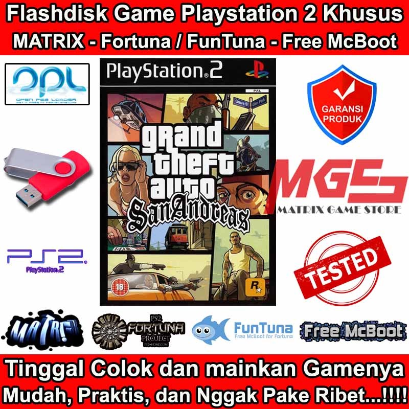 Flashdisk Game PS2 PS 2 GTA San Andreas Bahasa Indonesia