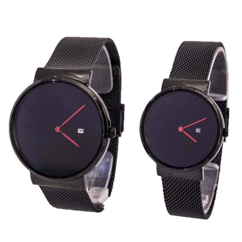 jam tangan mirage rante pasir hitam original tahan air