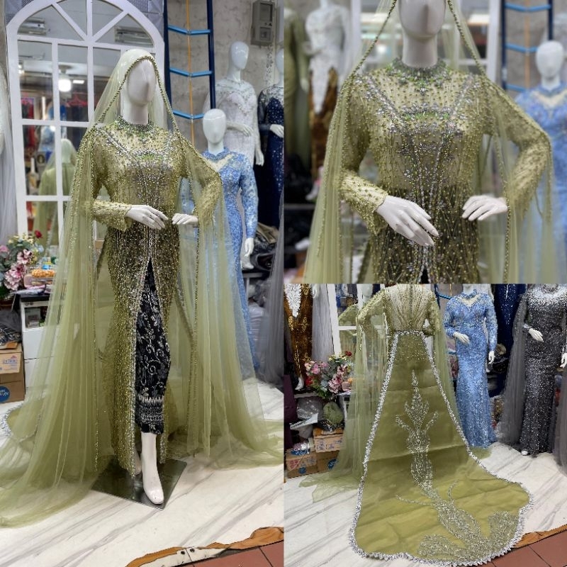 BAJU AKAD/KEBAYA AKAD EKOR/ BAJU NIKAH GAUN NIKAH/ GAUN PENGANTIN/ BAJU PENGANTIN