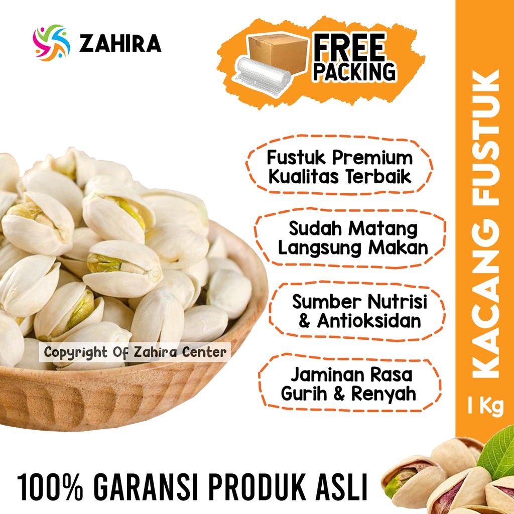 

Kacang Fustuk 1KG Pistachio Khas Arab Saudi Almond Mede Untuk Oleh oleh Haji Umroh Kualitas Premium buruan