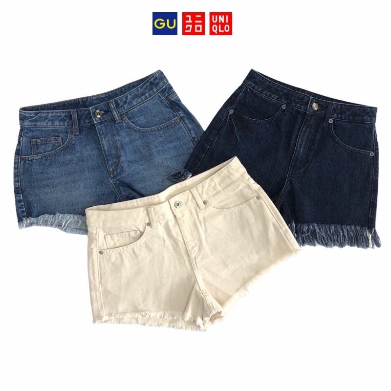 GU/UNQLO JEANS SHORT PANTS HIGHWAIST - HOTPANTS - BAWAHAN CELANA PENDEK - JEANS