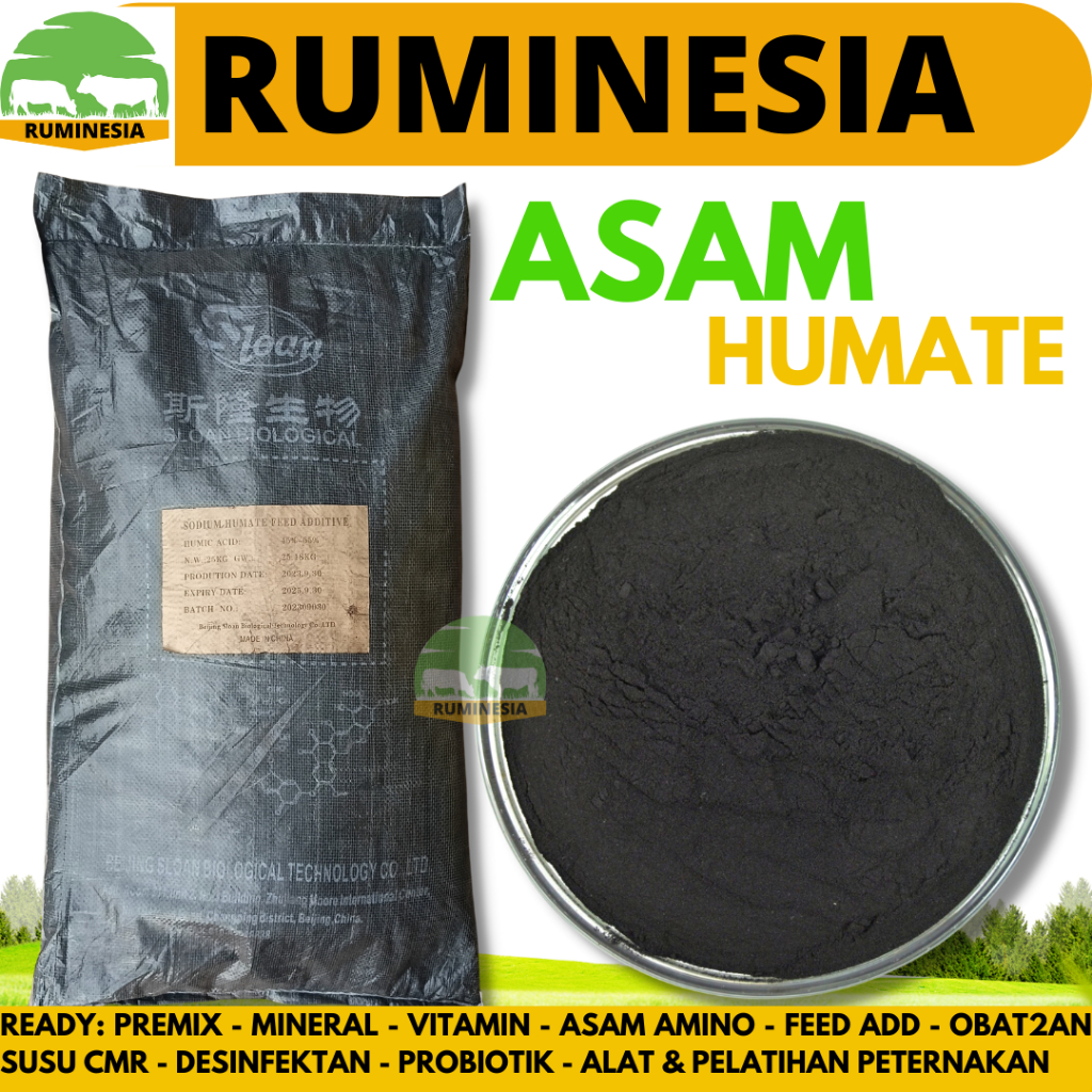 ASAM HUMAT 1 KG HITAM - HUMIC ACID - SODIUM HUMAT - SODIUM HUMATE - HUMID ACID - HUMIC ACID