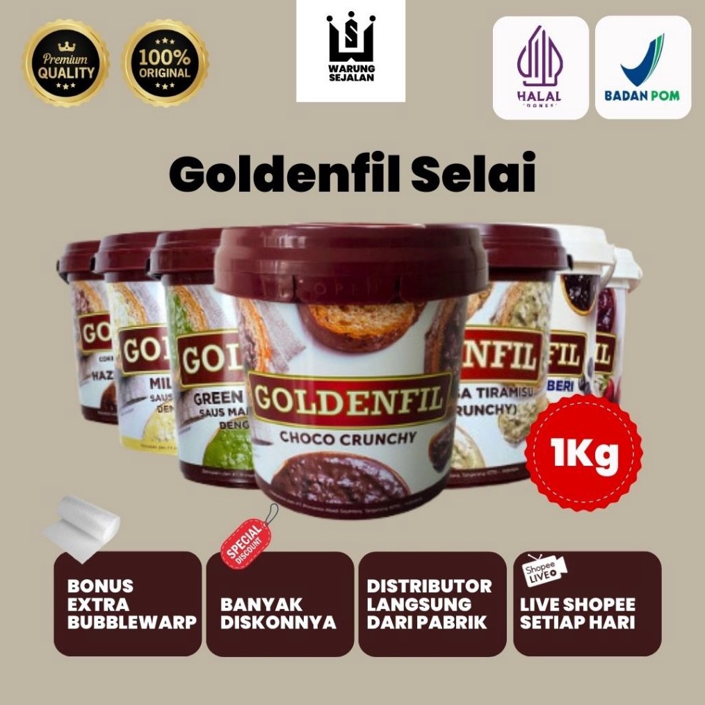

Terlaris Goldenfill 1 Kg Selai Choco Cruncy Tiramisu Cruncy Green Tea Crunchy Milk Crunchy Hazelnut Crunchy Choco Spread Fruit Jam Warung sejalan buruan