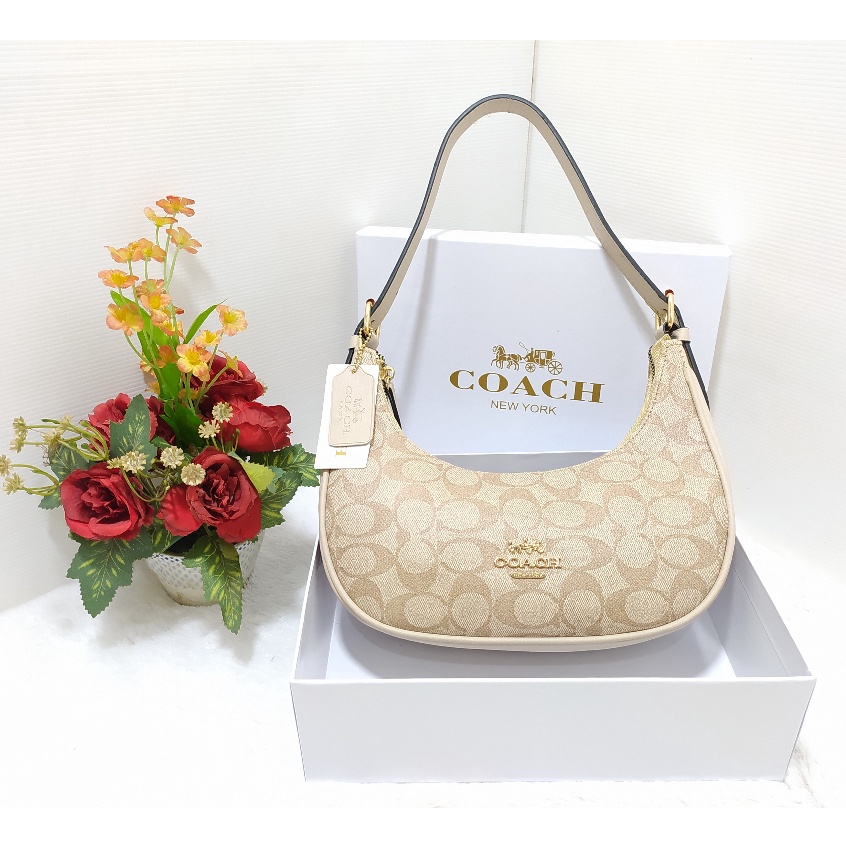 Import Terbaik FREE BOX  Tas kulit wanita COACCH bailey hobbo in signature Shoulderbag wanita kekini