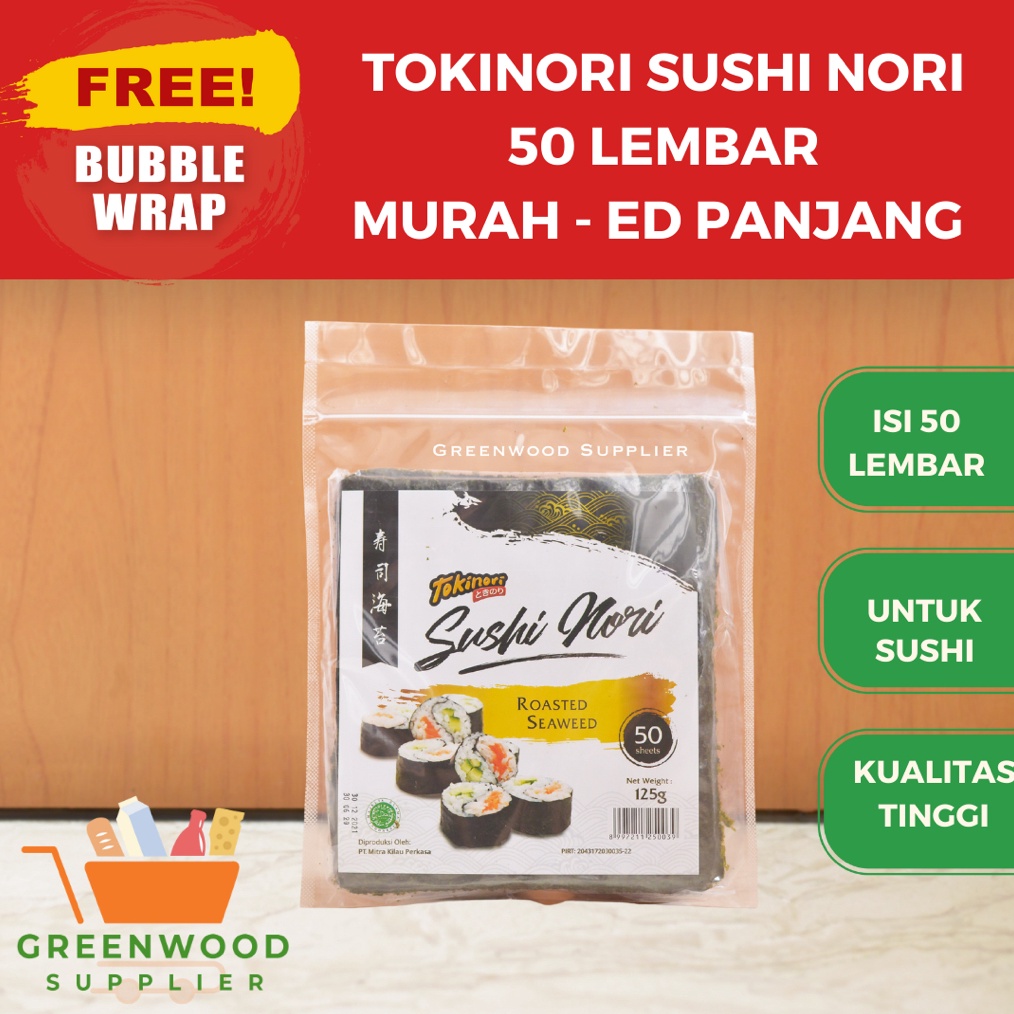 

HARGA GROSIR Tokinori Yaki Sushi Nori Rumput Laut Sushi 5 Lembar
