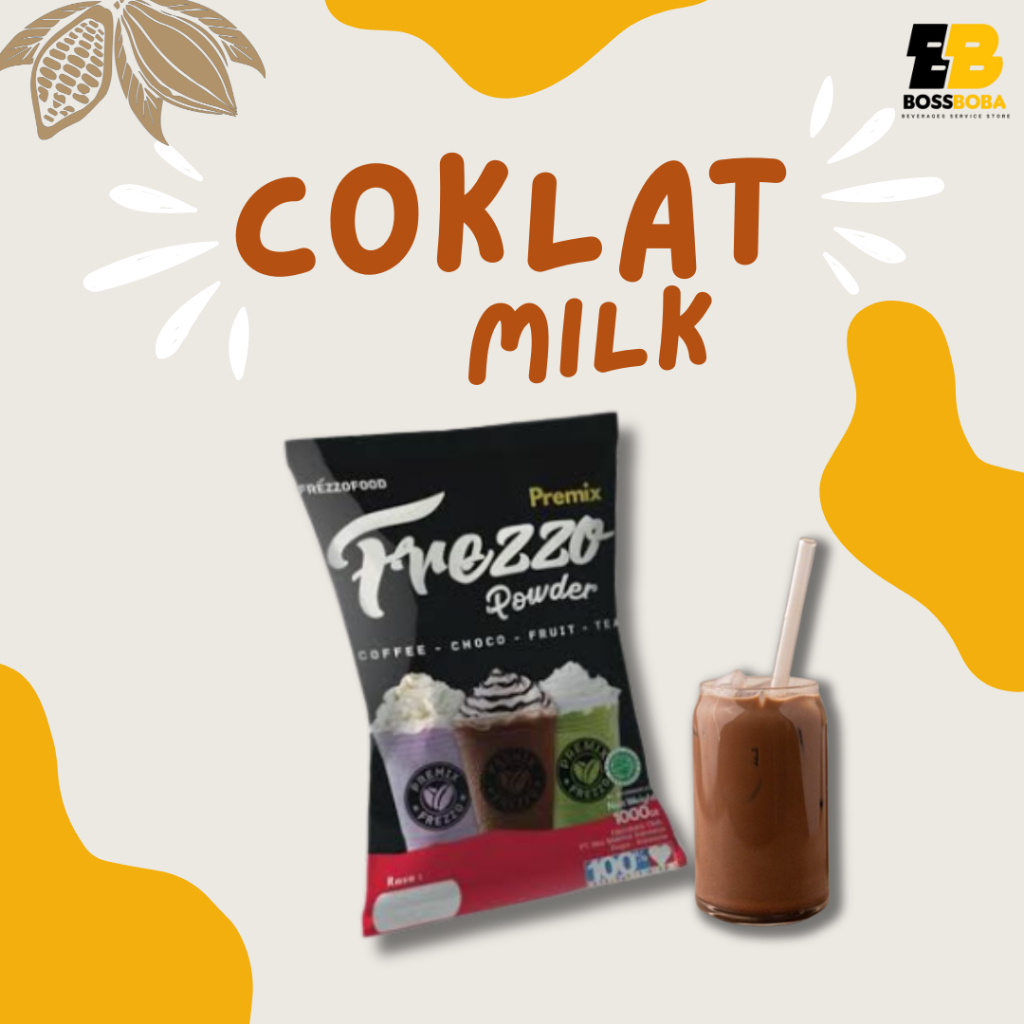 

Bubuk minuman Rasa Coklat Milk Premix Frezzo Powder Drink 1kg/Minuman Kekinian Murah/Bossboba