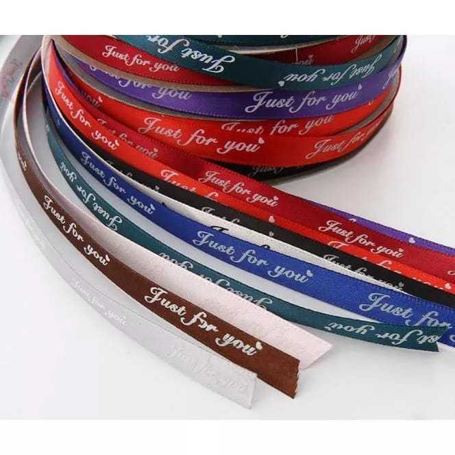 

Pita Satin Motif JUST FOR YOU / Pita Kado Buket