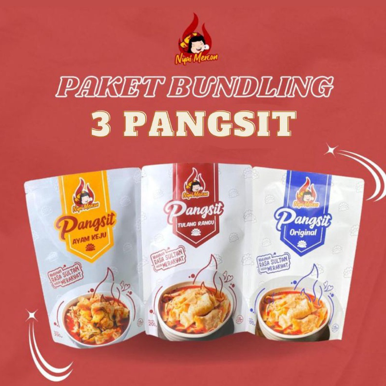 

BIG SALE PAKET BUNDLING 3 VARIAN pangsit tulang rangu Ayam keju Original ayam PANGSIT NYAI MERCON