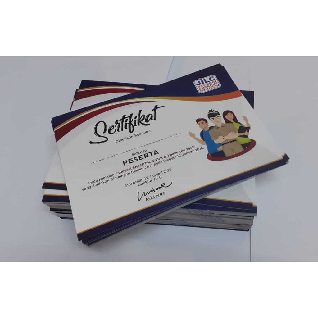 

JASA PRINT SERTIFIKAT A4 (BAHAN BC) 100 GSM