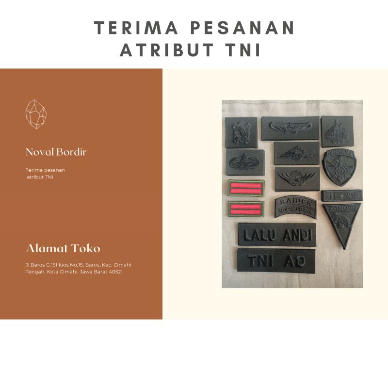 1 Set Atribut TNI Perkeras Mika