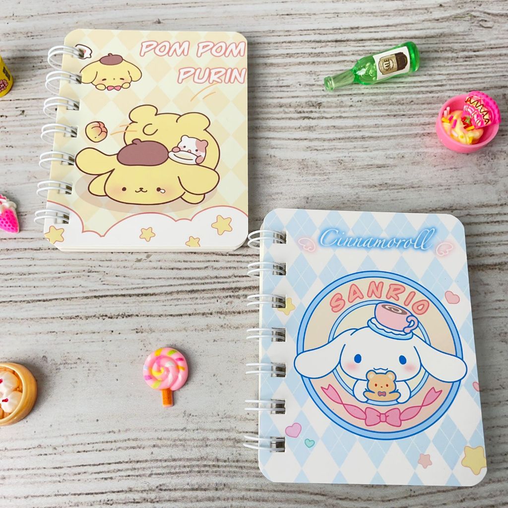 

Diary Binder Spiral Sanrio Ukuran A7 10 x 8 cm - COVER MOTIF KARAKTER SANRIO FRIEND BK 1104 - tulis notebook diari harian lucu unik warna warni memo kartun