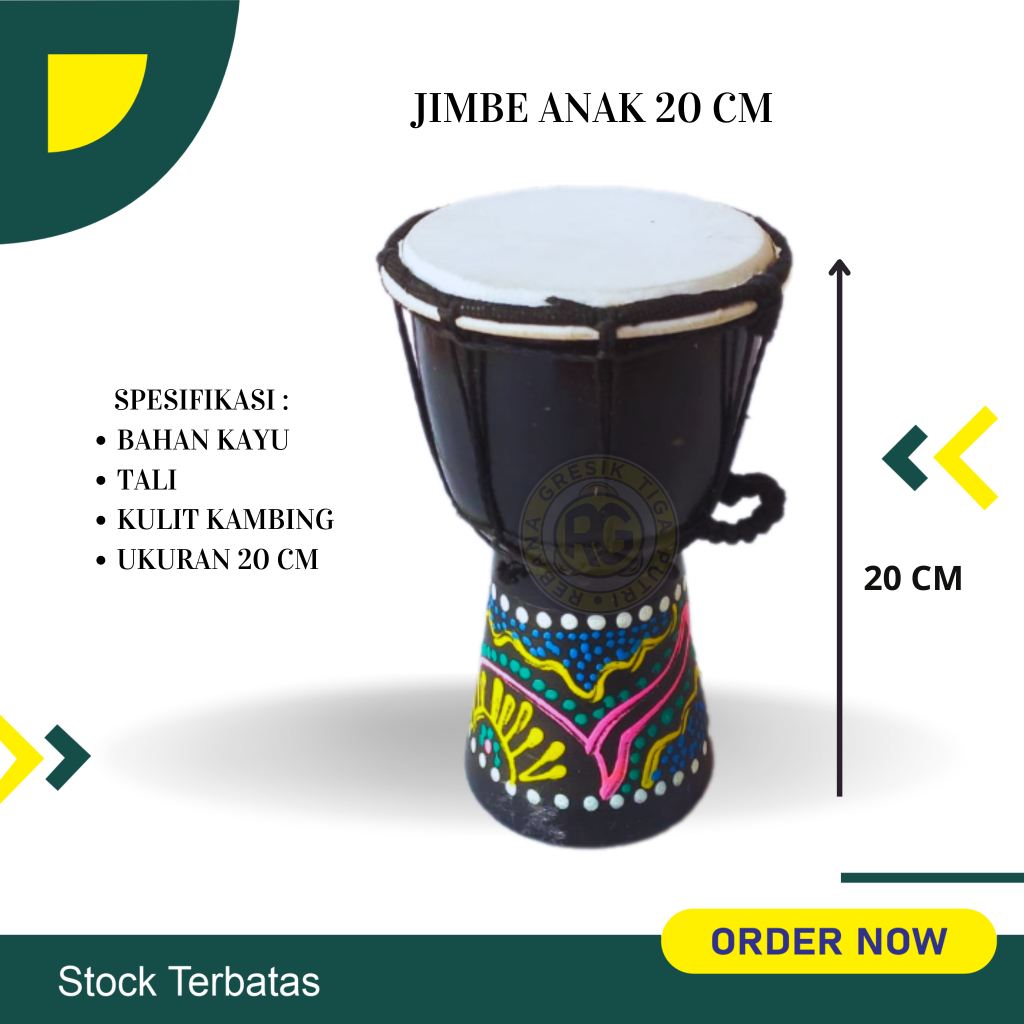 jimbe alat music ukuran 20 cm  gendang anak murah jimbe murah jimbe alat musik reggae