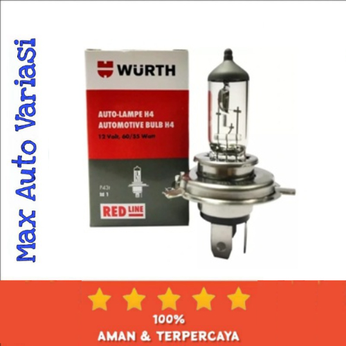 Lampu Bohlam Halogen H4 WURTH 12V 60/55