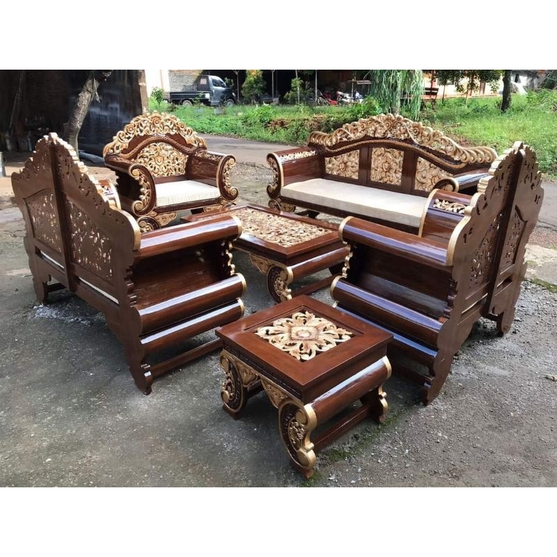 kursi tamu jati, kursi tamu Madura jati ukiran Arjuna