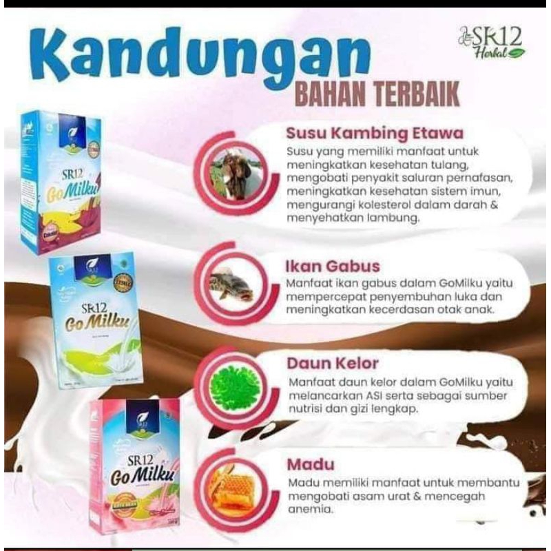 

SUSU GOMILKU SR12 SUSU KAMBING ETAWA BUBUK HALAL BPOM SR12