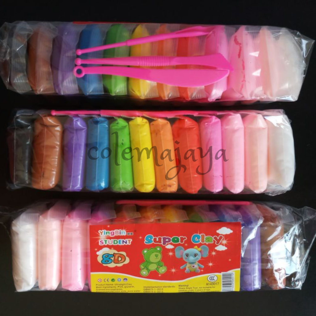 Clay 1 pack isi 12pc||Clay / Clay Mainan Isi 12 Warna / Clay isi 12