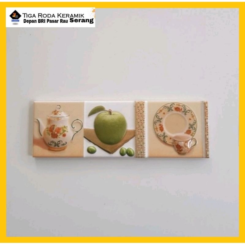 (wajib beli kayu) Lis keramik listelo lis keramik list kramik 25 cm motif buah