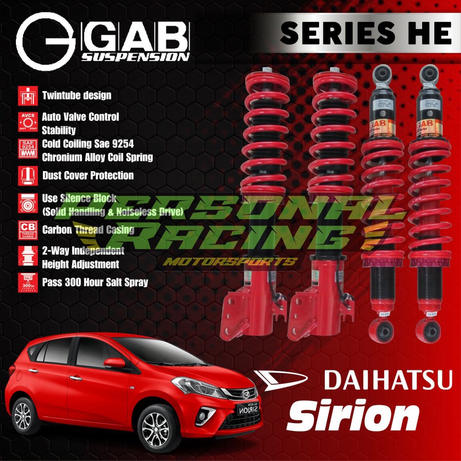 Aksesoris Suspensi per Shockbecker Coilover GAB HE Series Sirion