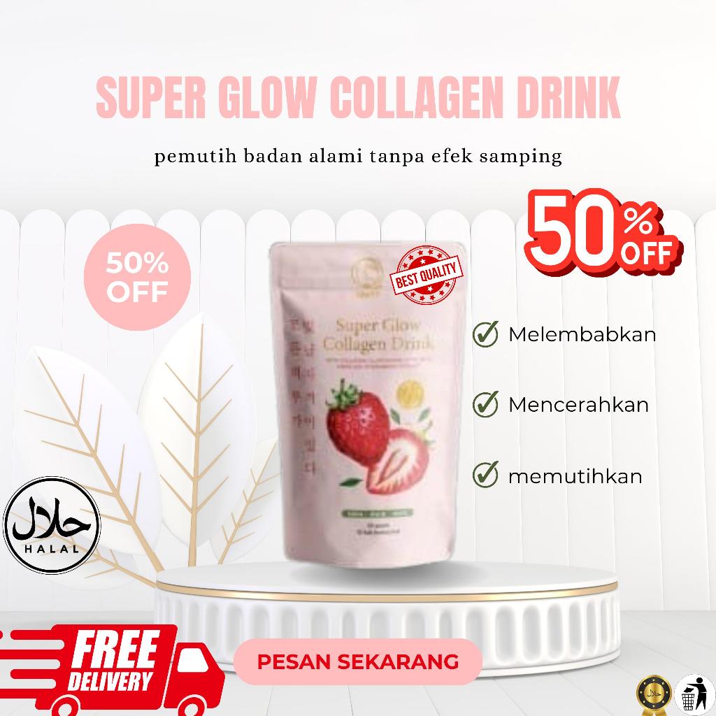 Super Glow Collagen Drink Minuman Pemutih Badan Cepat Permanen | Suplemen Pemutih Kulit | Suntik Put