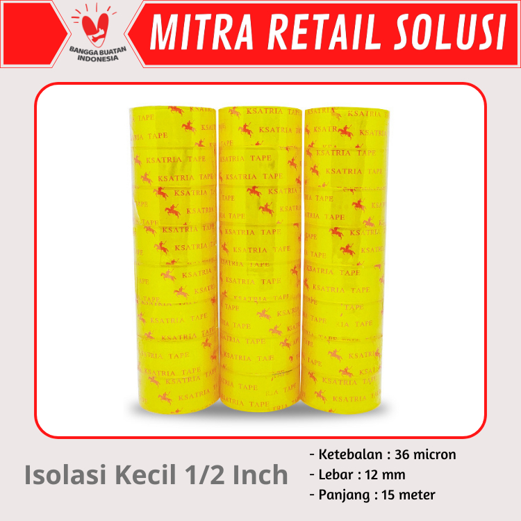 

Isolasi Kecil / Selotip Kecil 1/2 inch KSATRIA TAPE - SLOP
