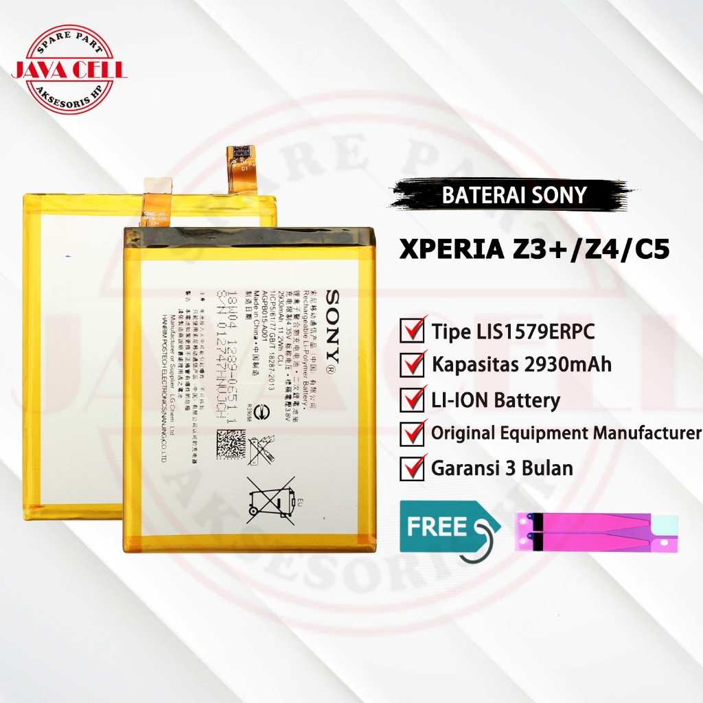 Baterai Batre Battery Sony Xperia Z3 Plus / Sony Z4 / Sony C5 Original Garansi 3 Bulan