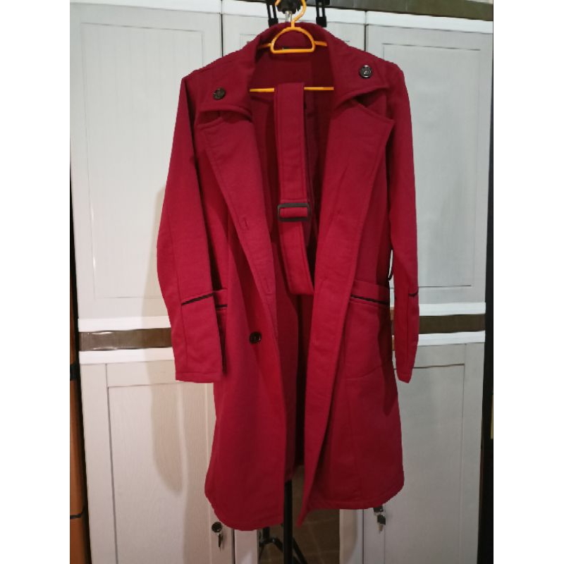 winter coat wanita maroon preloved