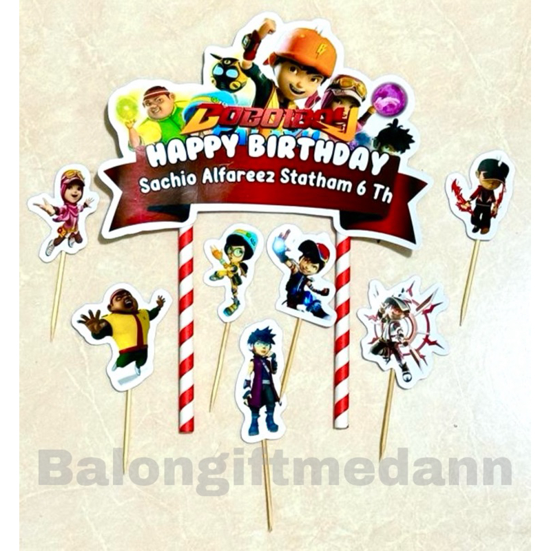 TOPPER CAKE CUSTOM NAMA BOBOIBOY