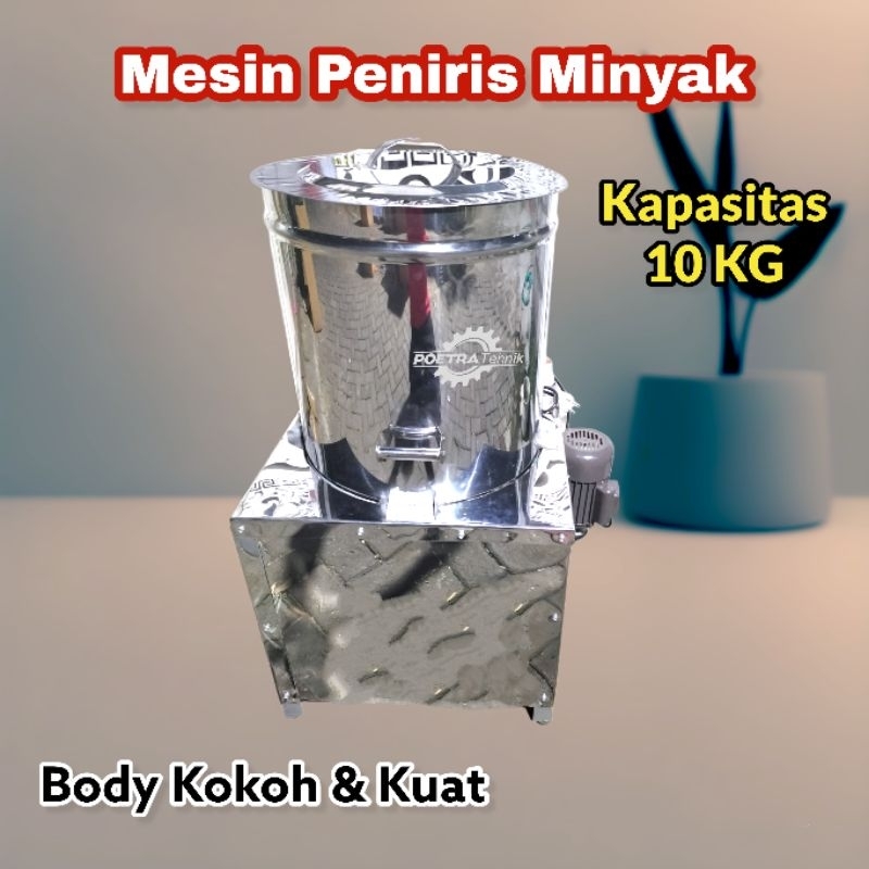 Mesin Peniris Minyak Kapasitas 10 Kg - Spinner Alat Tiris Pengering Minyak Otomatis Kap Besar