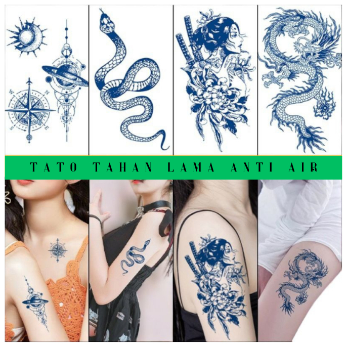 Tato Semi Permanen Tatto Temporer Tahan Lama 15 Hari Size 11*18cm