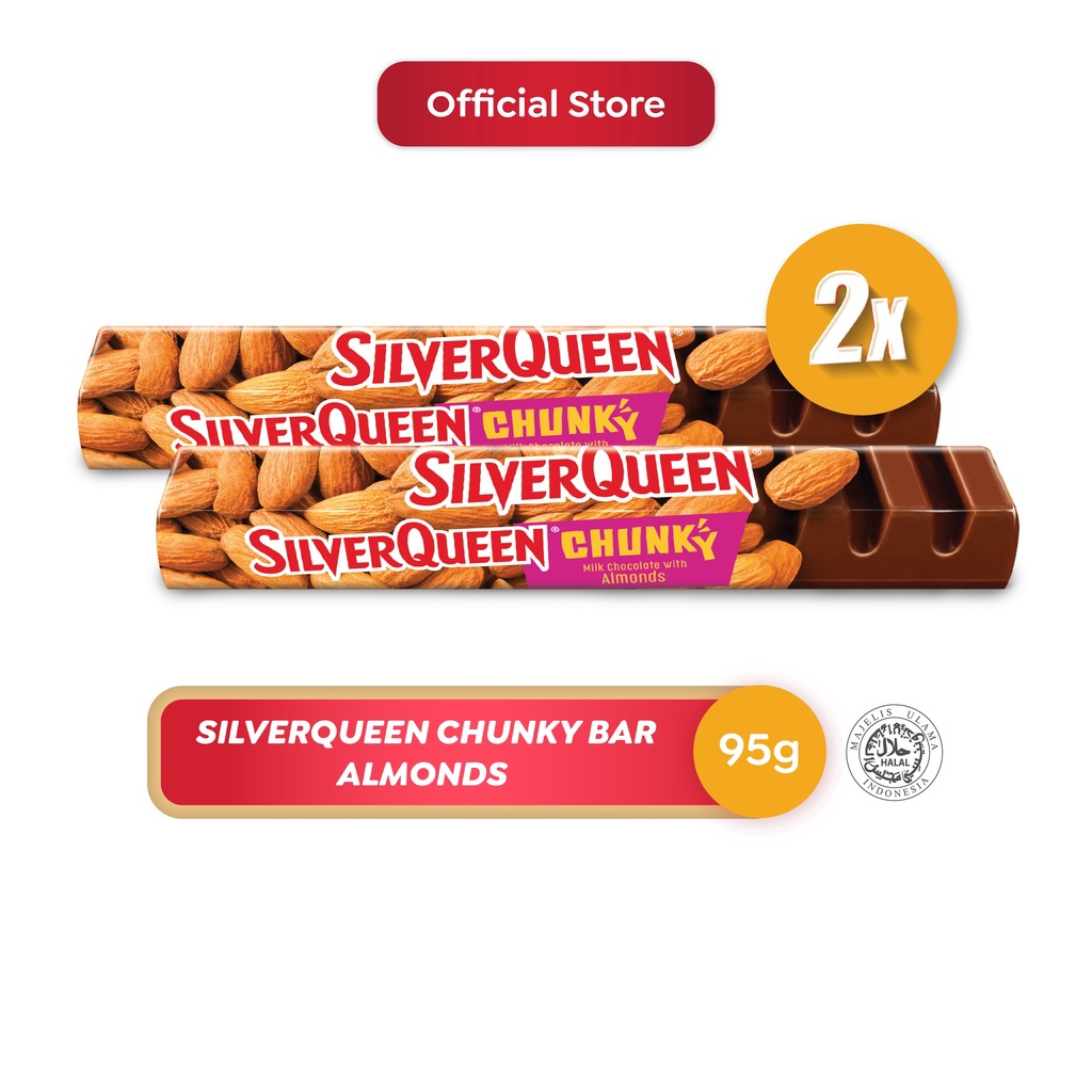 

COD Silverqueen Chunky Bar Almond 95 g x 2 pcs grosir