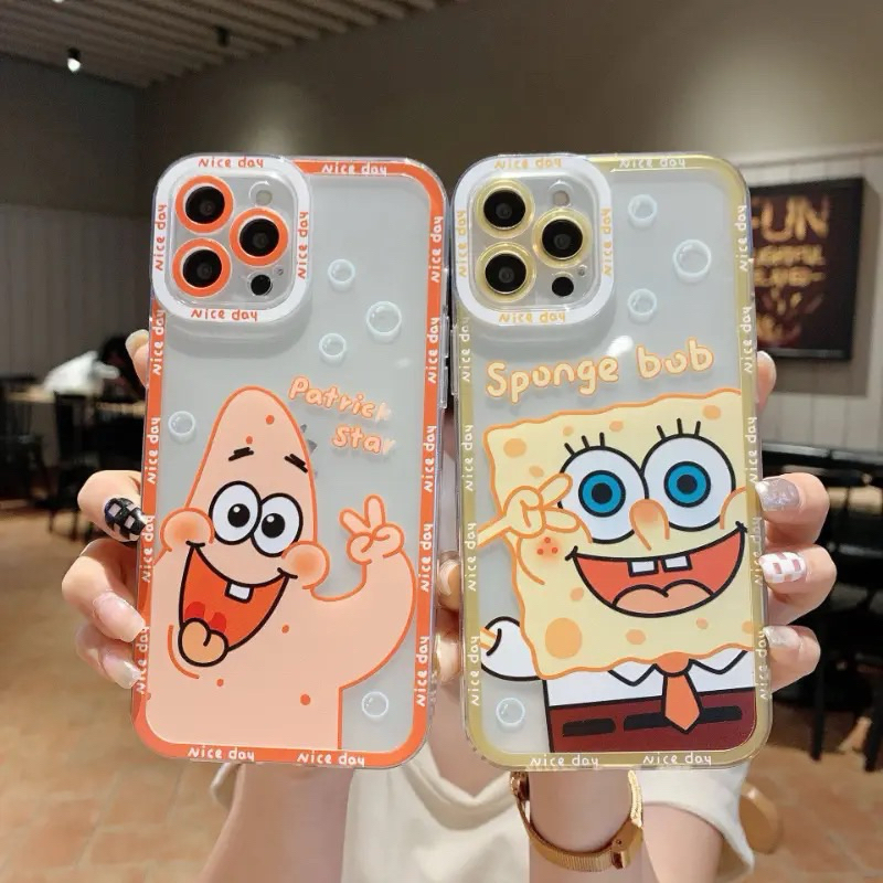 SPONGEBOB & PATRICK STAR CASE IPHONE 13 PRO MAX 12 11 X XS XR XS MAX CASING MOTIF SOFTCASE