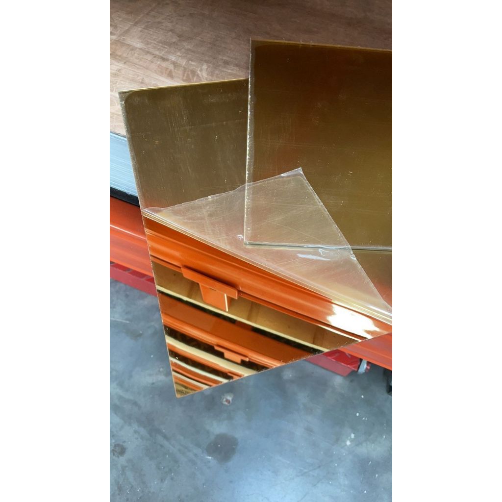 Akrilik Lembaran Marga Cipta Ukuran 30 x 42 cm (A3) Tebal 2mm - Gold / Emas
