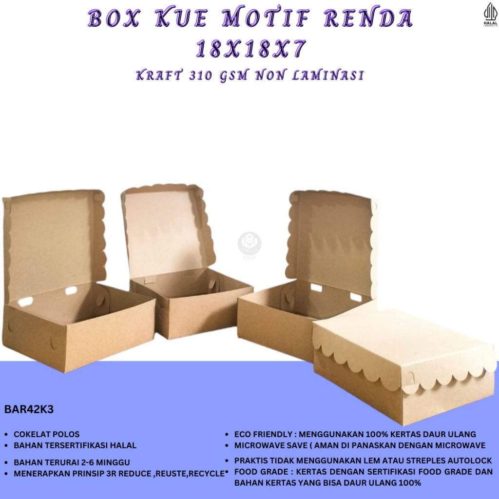 

Box Nasi 18X18 Dus Catering Dus 18x18 (BAR42K3-18X18X7.5-Non Laminasi)