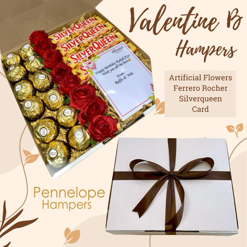 

Valentine B Hampers / Coklat valentine / Kado Ulang Tahun Cewe / Kado Ulang tahun / Hampers murah / Paket Kado / Artificial Flowers Hampers / Chocolate Hampers / Paket Coklat / Valentine / Anniversay / Wisuda