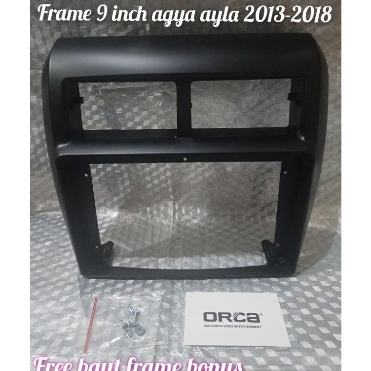 frame head unit android 9 inch mobil agya ayla hitam