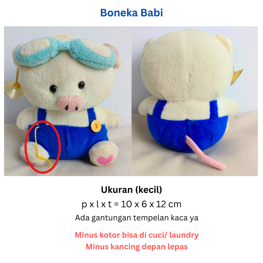 [PRELOVED] Mainan Boneka kecil (babi, beruang putih, gurita, kuda)