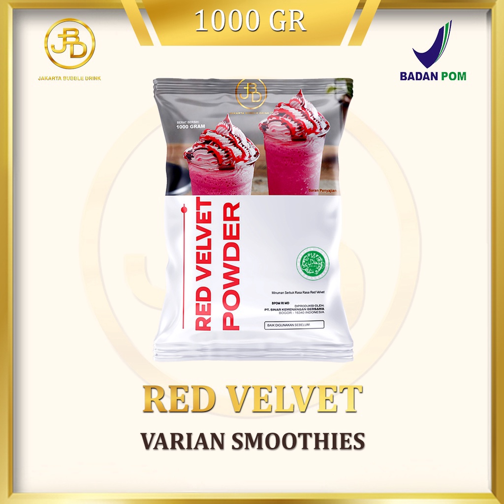 

Bubuk Minuman Premium RED VELVET Jakarta Bubble Drink BPOMHALAL
